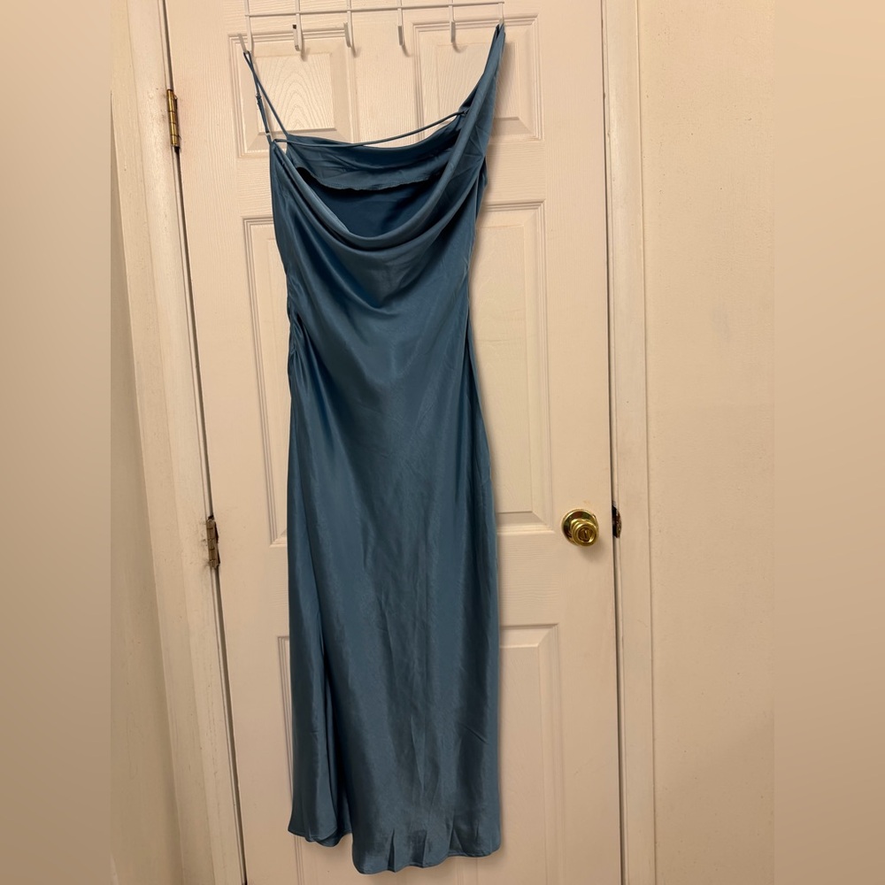 Here Comes the Sun Blue One Shoulder Midi Maxi Dress - Picture 7 of 12